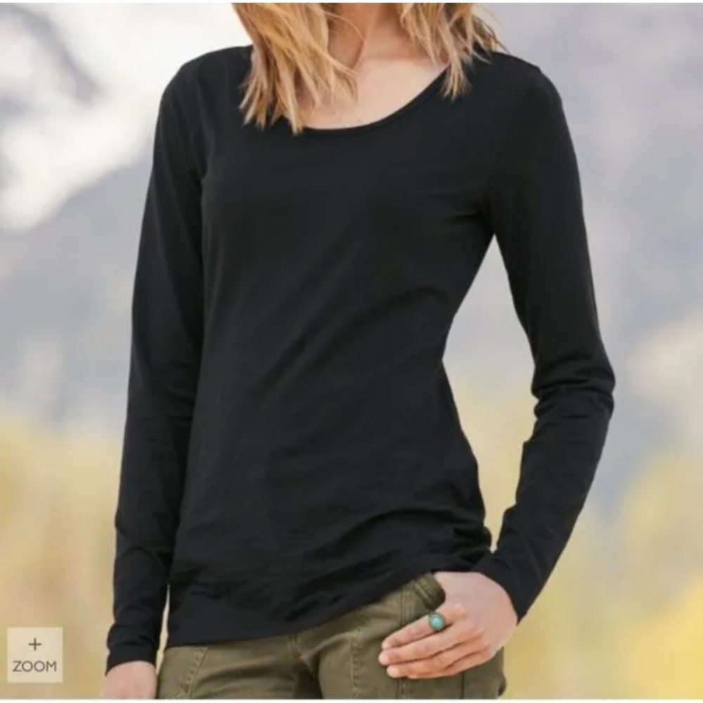 Peruvian Connection ☆ 100% Prima Cotton ☆ Black ☆ Longsleeve ☆ MED ☆ Scoop Neck